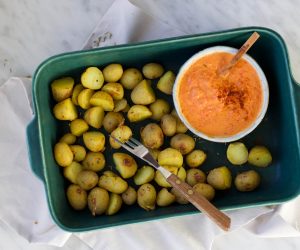 pittige aardappeltjes met schil uit de oven