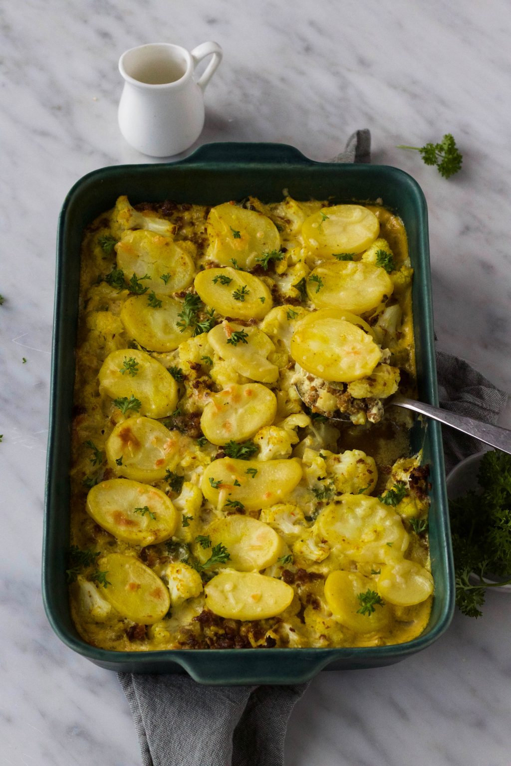 Vegetarische Bloemkool-kerrie Ovenschotel Met Aardappel