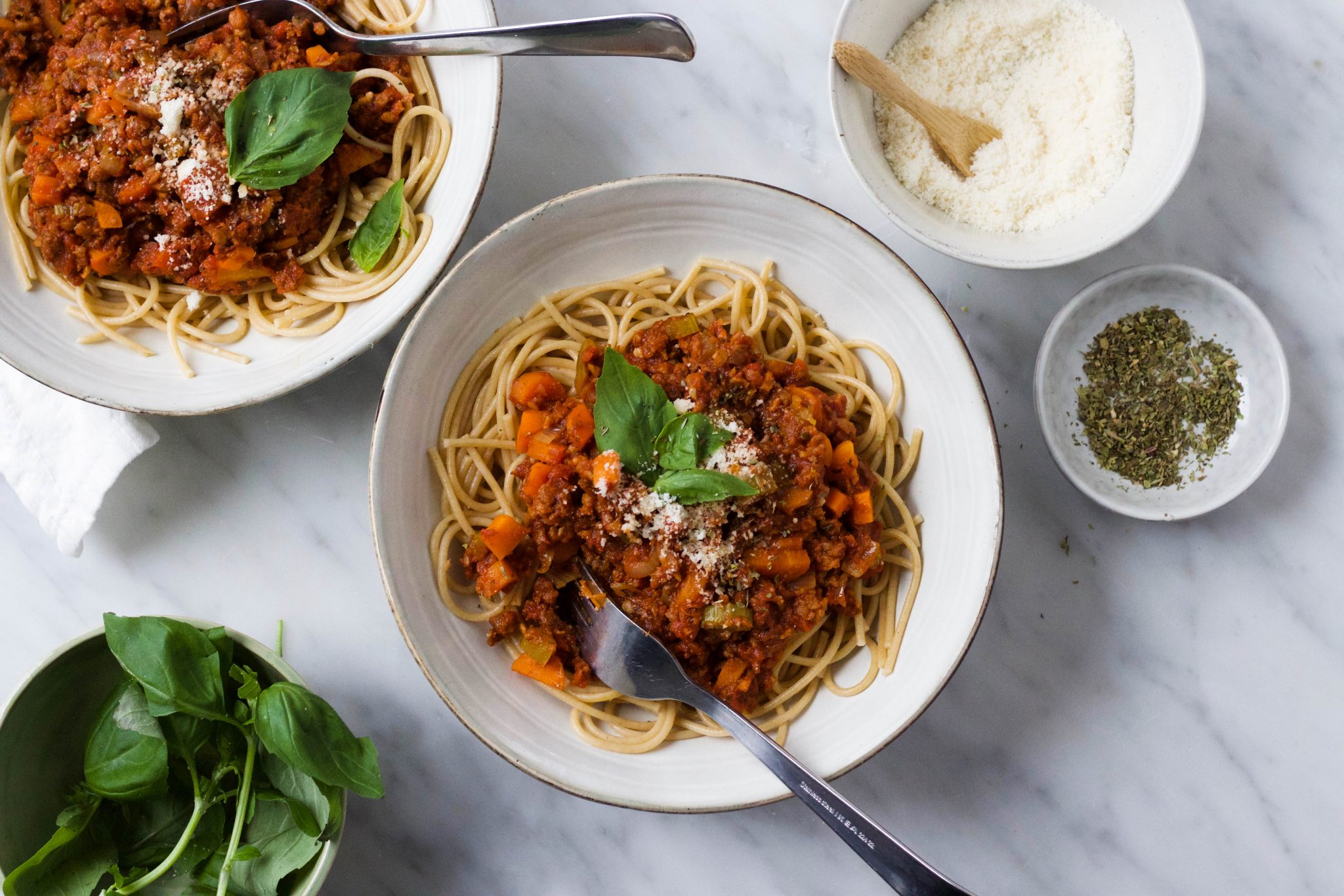 Vegetarische spaghetti bolognese - makkelijk en snel - Feelgoodbyfood